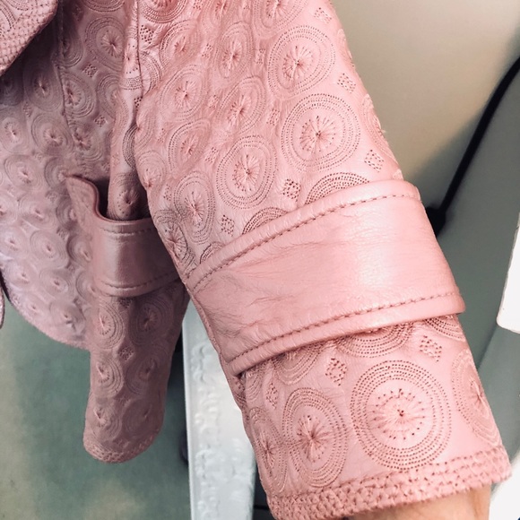 Leather Ice Pink/Rose Cropped Jacket - Picture 12 of 16